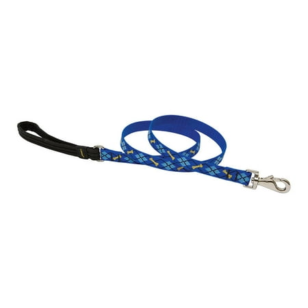LupinePet Original Designs Dapper Dog Leash - 3/4 inch x 6 ft - Multicolor Nylon