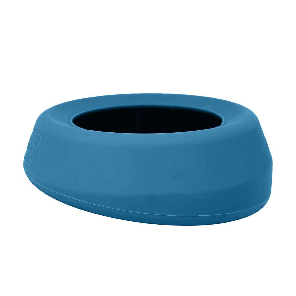 Kurgo Splash-Free Wander Dog Water Bowl - 24 oz Travel Bowl, Blue, No Spill