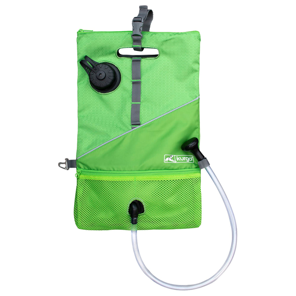 Kurgo Go Shower Bag - Portable Dog Shower for Camping, Hiking - 6L, Grass Green