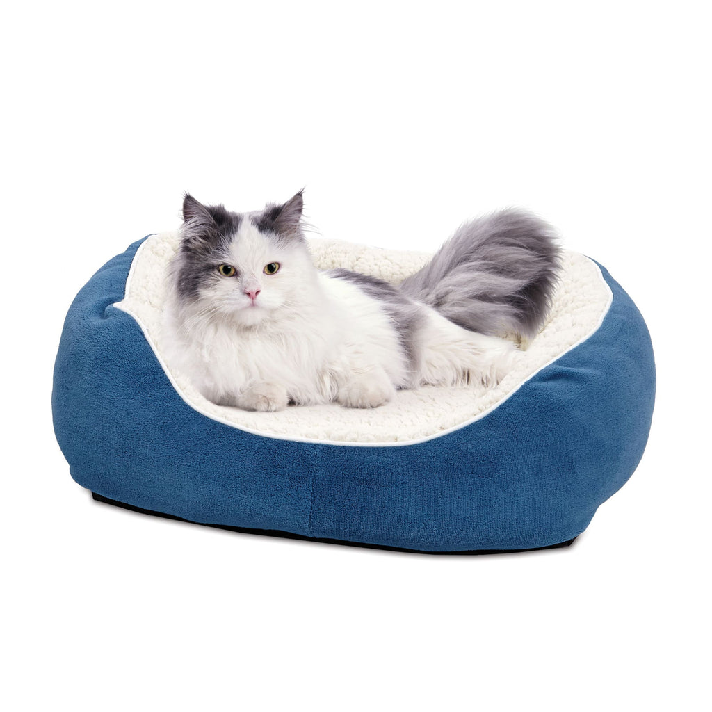 MidWest Quiet Time Boutique Cuddle Bed for Dogs, Blue, Small