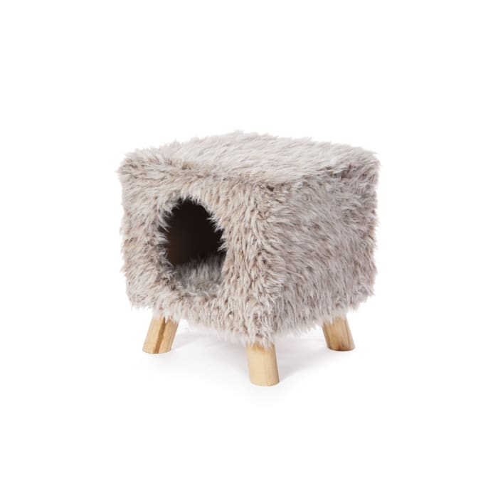 Prevue Pet Products Kitty Power Paws Cozy Cube Cat Bed Furniture - Beige / Tan Hideaway