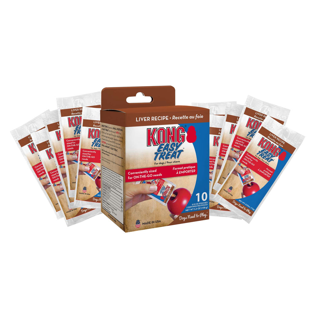 KONG Easy Treat To Go - Liver Flavor - Dog Treat Paste - Convenient Pouches