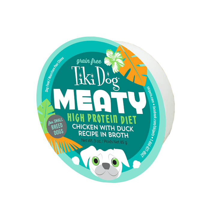 Tiki Dog Meaty Chicken with Duck Recipe Wet Food, 3 oz.