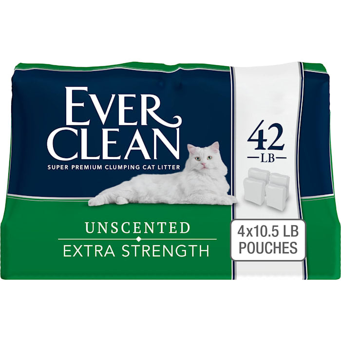 Ever Clean Extra Strength Unscented Clumping Cat Litter, 42 lbs