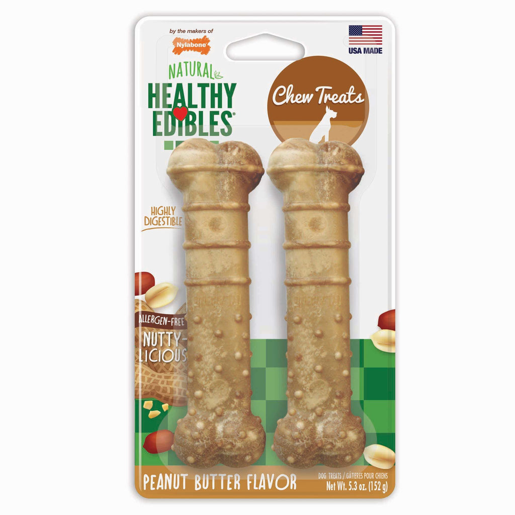 Nylabone Natural Healthy Edibles Peanut Butter Flavor Che...