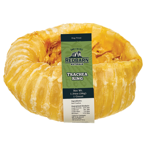 Redbarn Puffer Trachea Ring Dog Chew - Single Ingredient Beef Treat for Joint & Dental Health
