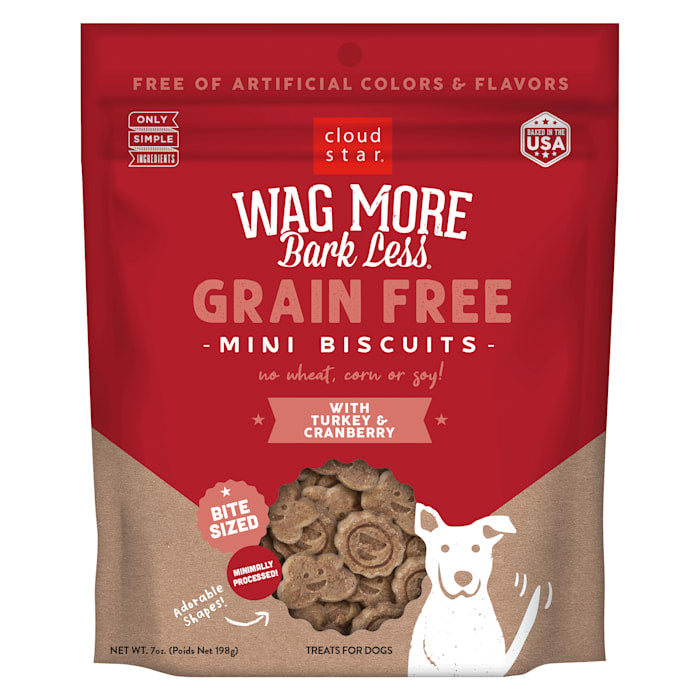 Cloud Star Wag More Bark Less Grain Free Mini Biscuits, B...