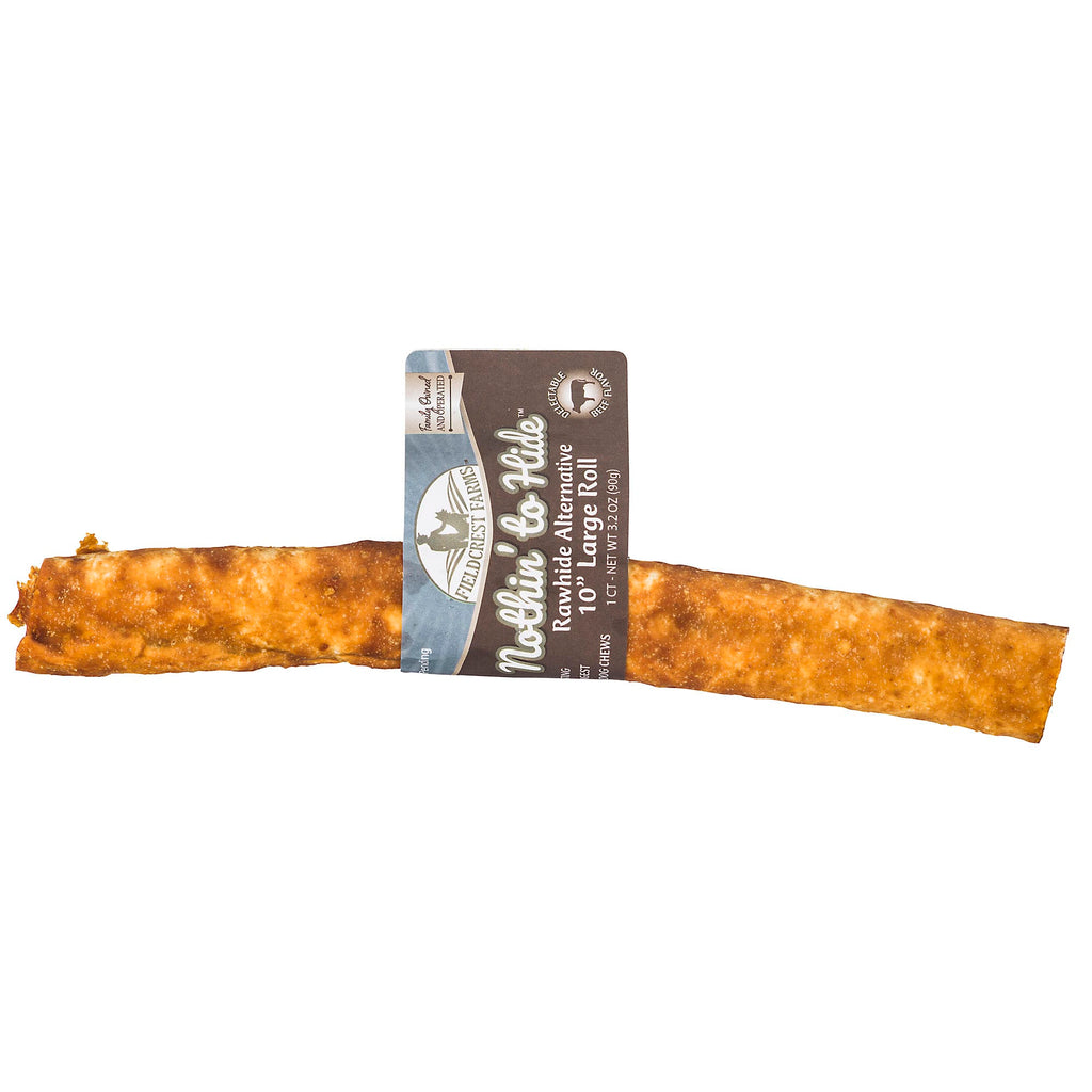 Fieldcrest Farms Nothin' to Hide Beef Roll Dog Treat - Rawhide Alternative, 10 inch