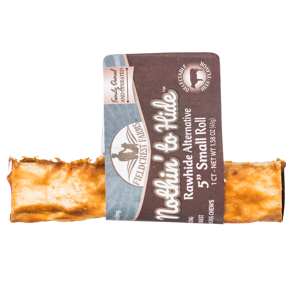 Fieldcrest Farms Nothin' to Hide Beef Roll Dog Chew, Small 5 inch, Rawhide Alternative