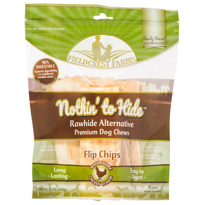 Fieldcrest Farms Nothin' to Hide Chicken Flip Chips Dog Treats - Rawhide Alternative, 8 Count