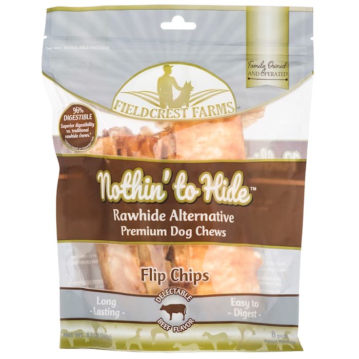 Fieldcrest Farms Nothin' to Hide Beef Flip Chips Dog Treats - 8.5 oz, 8 Count - Rawhide Alternative