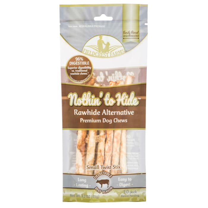 Fieldcrest Farms Nothin' to Hide Twist Stix Small Beef Dog Chews - Rawhide Alternative, 10 Count