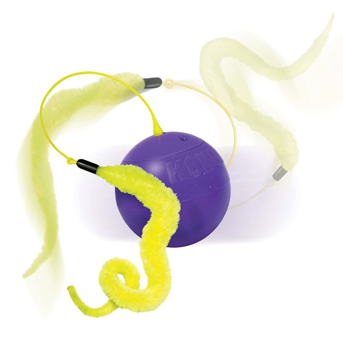 KONG Purrsuit Whirlwind Purple Cat Toy - Interactive Spinning Feather Teaser