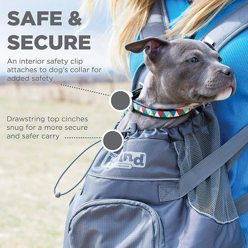 Outward Hound PoochPouch Front Carrier - Small Dog Carrier, Grey - Hands-Free Pet Travel Bag