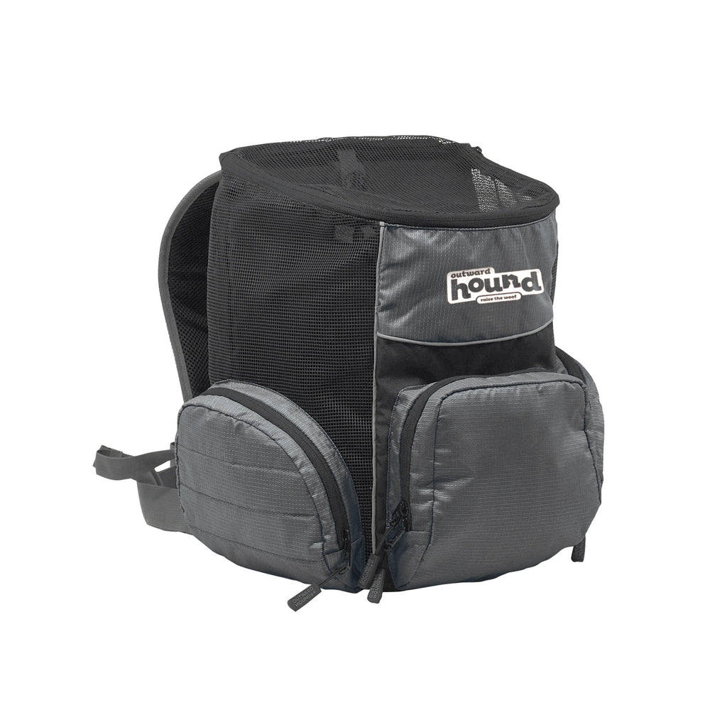 Outward Hound PoochPouch Backpack Small Dog Carrier - Grey (Up to 20 lbs)