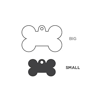 MyFamily Glam Small Black Bone Strass Pet ID Tag - Rhinestone Dog Tag