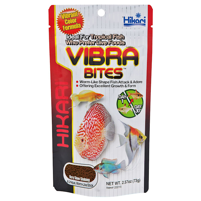 Hikari Vibra Bites Tropical Fish Food - 2.57 oz / 73g - Color Enhancing Pellets