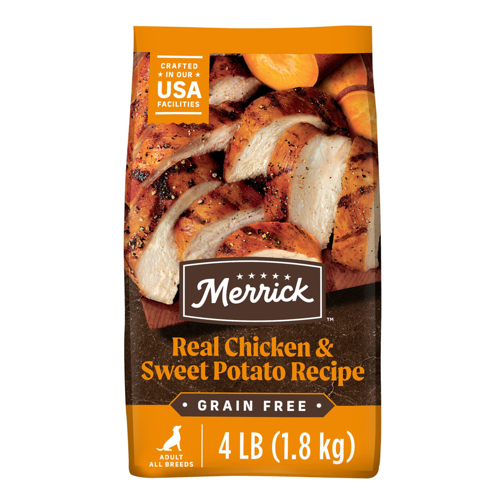 Merrick Grain Free Chicken & Sweet Potato Recipe Dry Dog Food, 4 lb