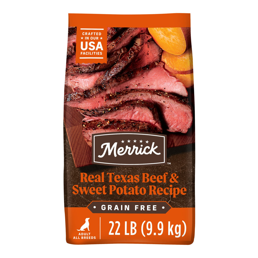 Merrick Grain Free Real Texas Beef & Sweet Potato Dry Dog Food, 22 lb Bag