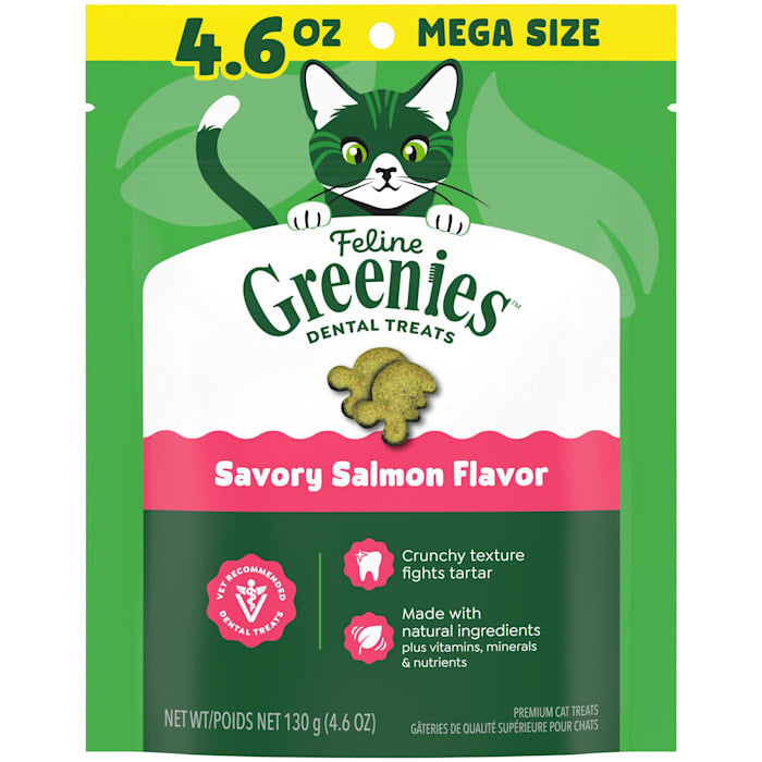 Greenies Feline Dental Cat Treats - Savory Salmon Flavor - 4.6 oz Bag