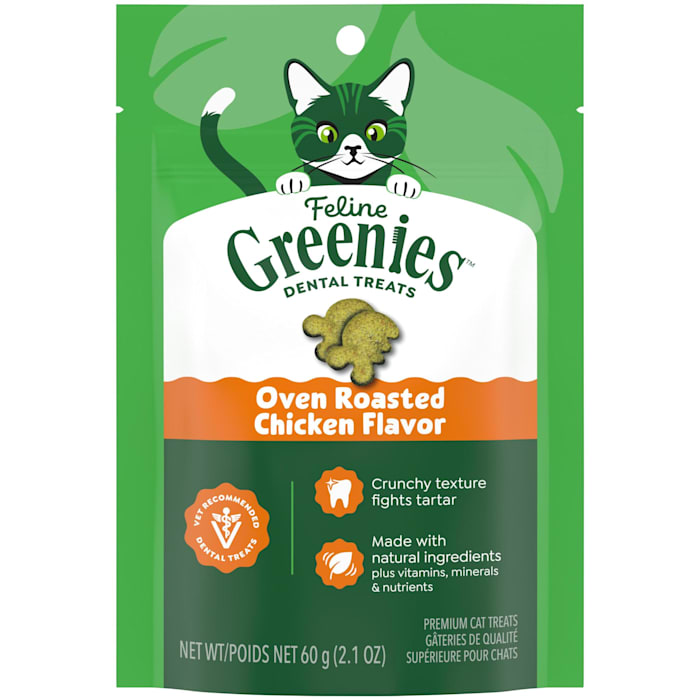 Greenies Feline Dental Treats - Oven Roasted Chicken Flavor - 2.1oz Cat Treats