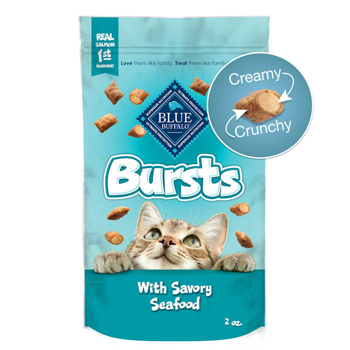 Blue Buffalo Bursts Savory Seafood Crunchy Cat Treats - 2 oz Bag