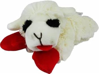 Multipet Lamb Chop Plush Dog Toy - 10-10.5 Inch - Classic Squeaky Toy for Puppies and Small Breeds