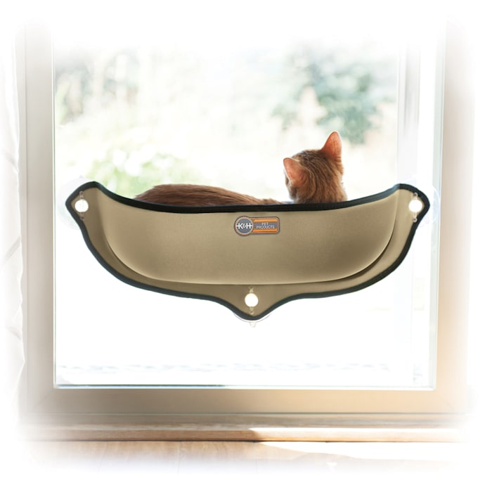 K&H EZ Mount Window Bed Kitty Sill - Tan - 27 x 11 x 6 Inches - Cat Window Perch