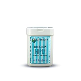 Earthbath Tooth & Gum Wipes - Peppermint - 25 Count - Dog, Cat, Puppy, Kitten Dental Cleaning