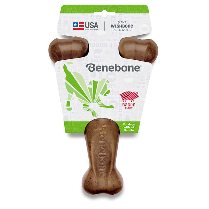 Benebone Wishbone Dog Chew Toy - Giant Size, Bacon Flavor