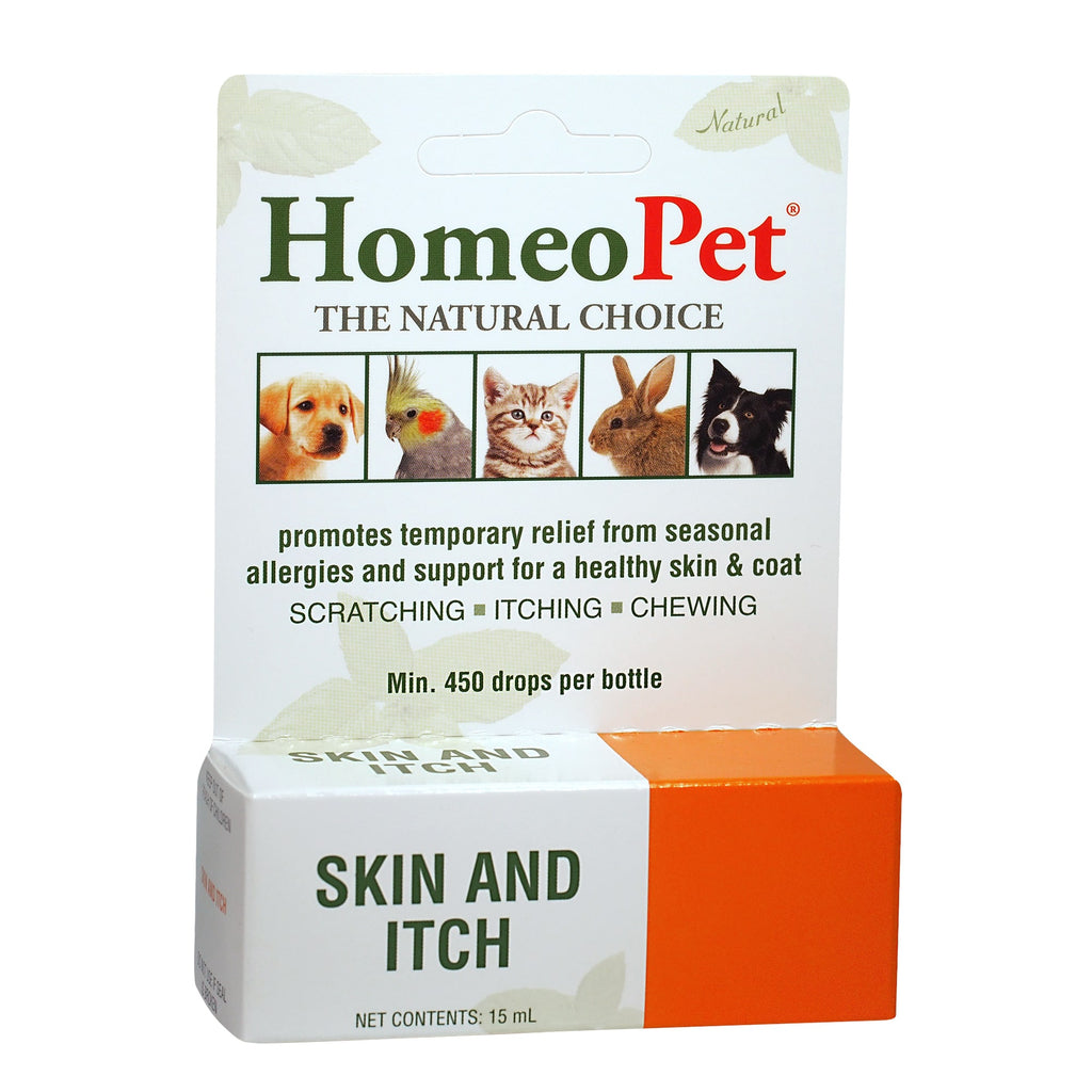 HomeoPet Skin and Itch Relief Drops - Natural Itch Relief for Dogs, Cats, Birds & Small Animals - 15 ml