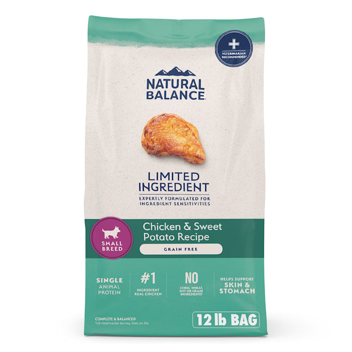 Natural Balance L.I.D. Chicken & Sweet Potato Small Breed Bites Grain-Free Dry Dog Food, 12 lb