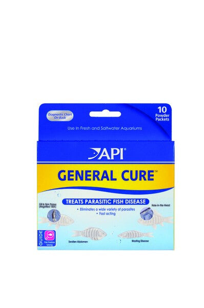 API General Cure Powder - 10 Packets - Freshwater & Saltwater Fish Parasite Treatment