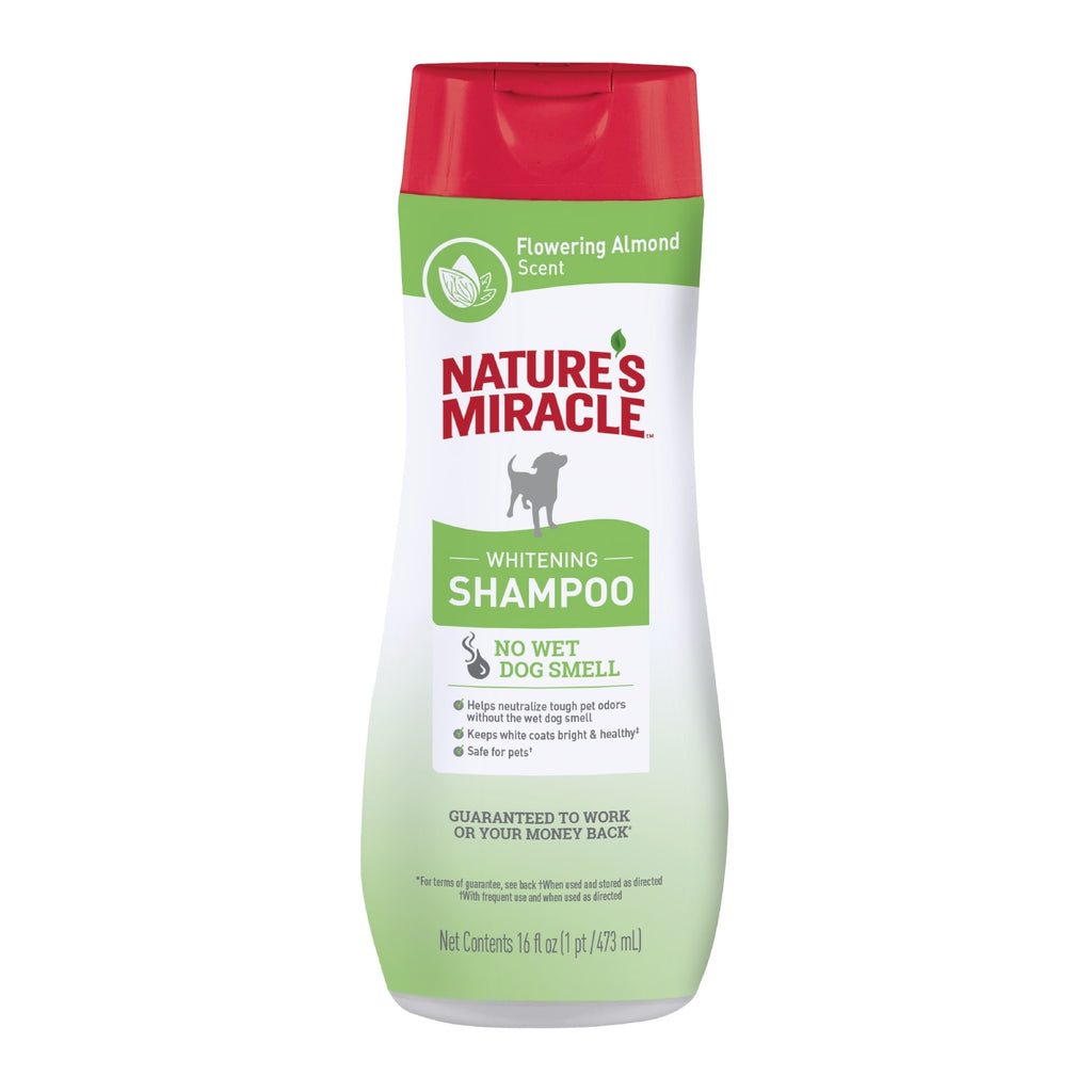 Nature's Miracle Whitening Shampoo for Dogs, 16-32 oz, Flowering Almond Scent, Odor Control