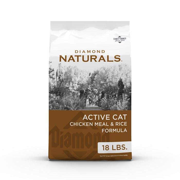 Diamond Naturals Active Cat Adult Dry Food - Chicken & Rice Formula, 18 lb Bag