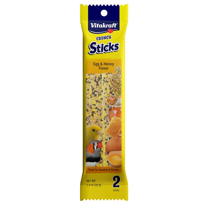Vitakraft Crunch Sticks Canary & Finch Treat, Egg and Honey Flavor, 1.4 oz (Twin Pack Option Available)