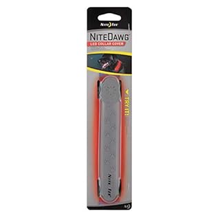 Nite Ize Nite Dawg LED Dog Collar Cover, Gray with Red LED, Universal Fit