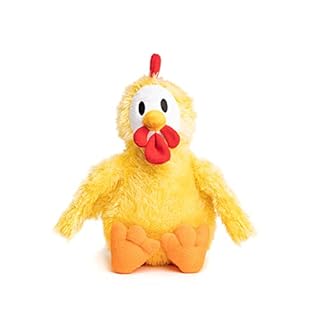 Fabdog Fluffy Plush Chicken Dog Toy - Small Squeaky Chicken Toy