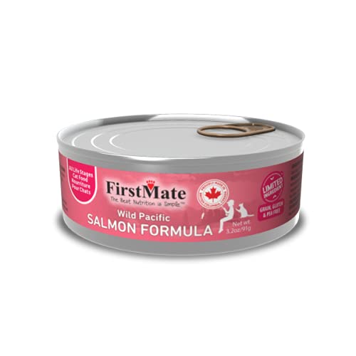 FirstMate LID Wild Pacific Salmon Grain-Free Wet Cat Food, 3.2 oz Can