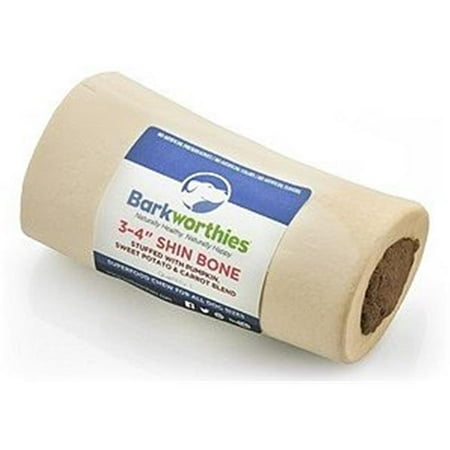 Barkworthies 3-4 inch Stuffed Shin Bone Dog Treat - Pumpkin, Sweet Potato & Carrot Filling