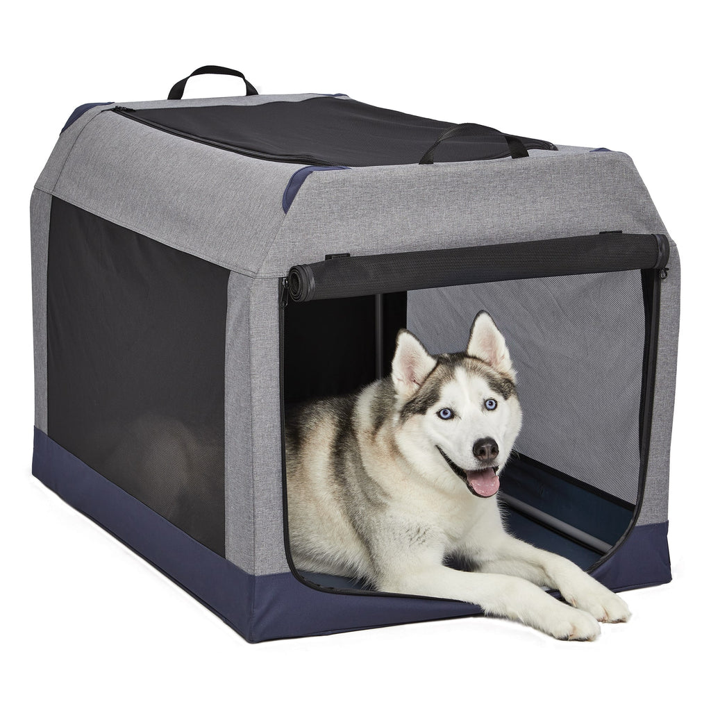Midwest Canine Camper Sportable Pop-Up Tent Dog Crate - Large - 42x26x32 Gray