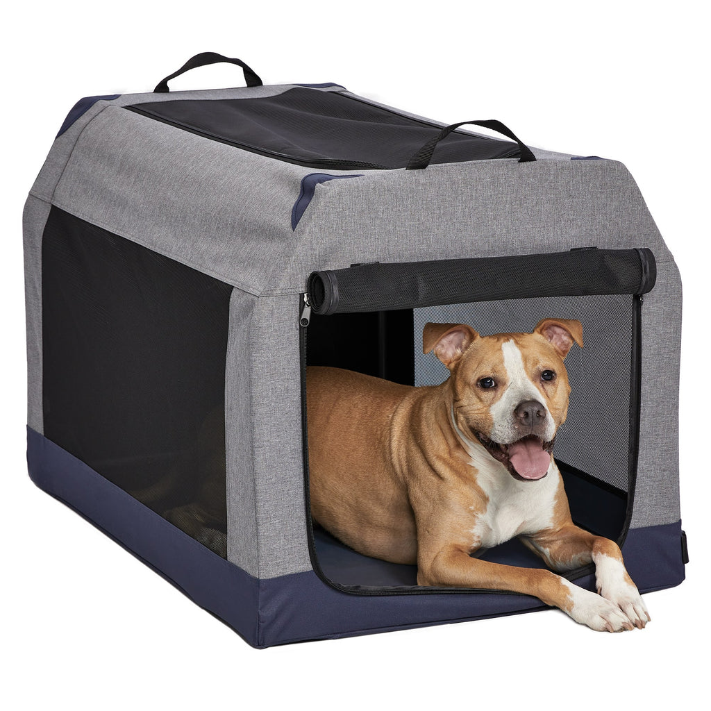Midwest Canine Camper Sportable Pop-Up Tent Dog Crate - Intermediate - 36 x 25.5 x 28 in - Gray