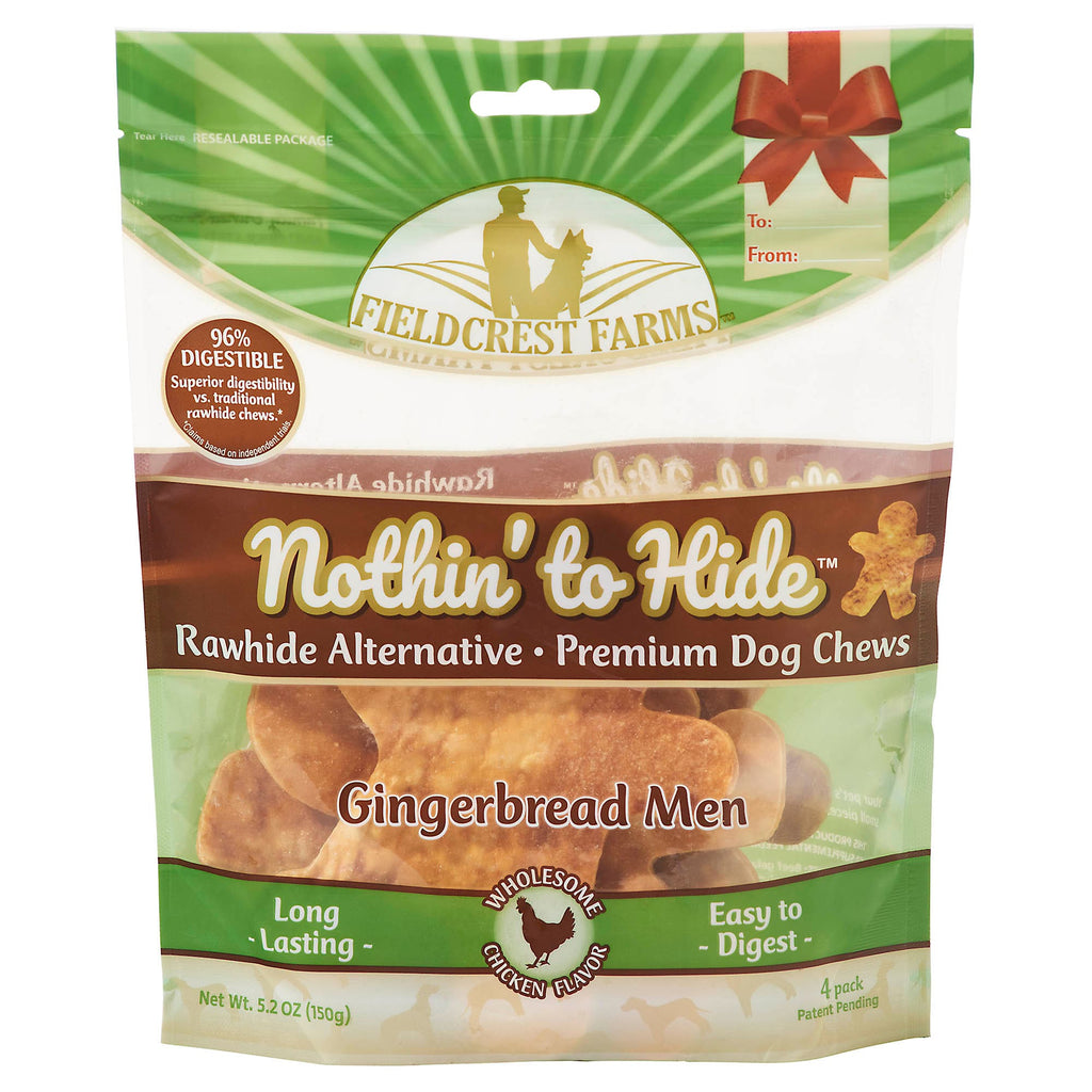 Nothin' to Hide Gingerbread Men Chicken Dog Chews 4pk