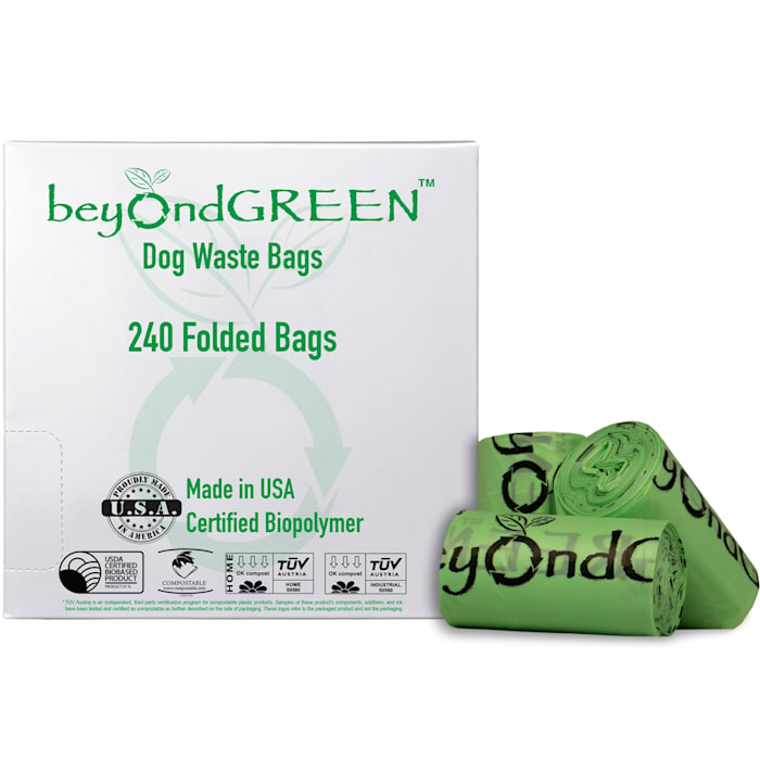 beyondGREEN Plant-Based Dog Poop Bags - 240 Bags - 16 Rolls