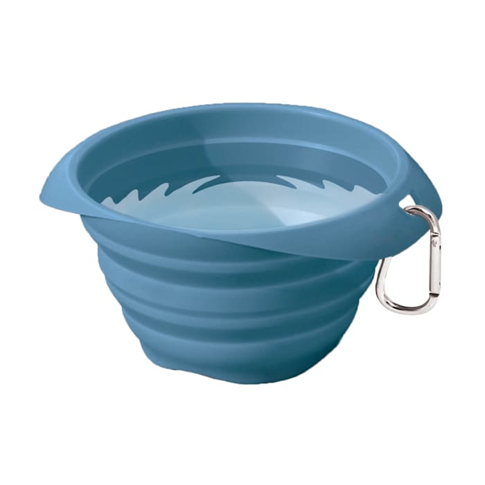 Kurgo Collaps-a-Bowl - Portable & Collapsible Dog Bowl - 24 oz - Blue