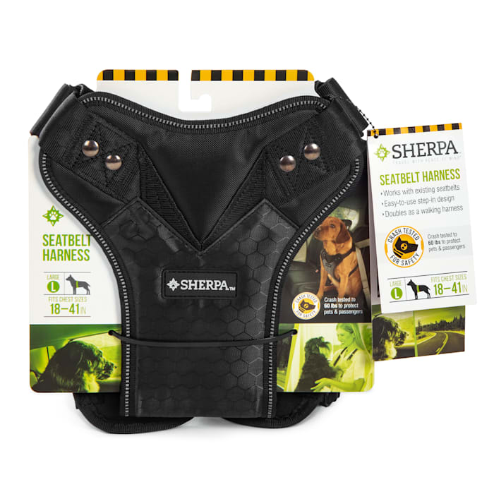 Sherpa Crash Tested Seatbelt Safety Harness  Black  Large