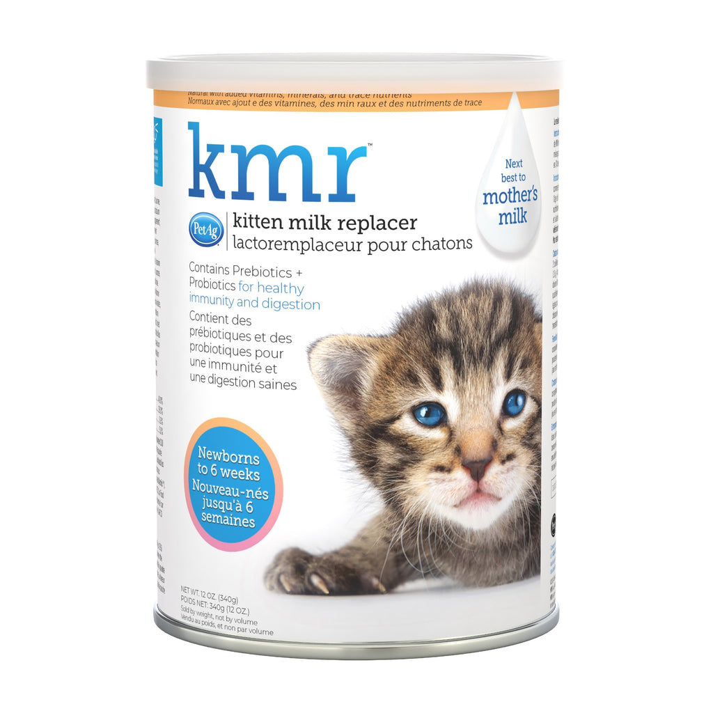 PetAg KMR Kitten Milk Replacer Powder - 12 oz | Kitten Formula with Prebiotics, Probiotics & Vitamins