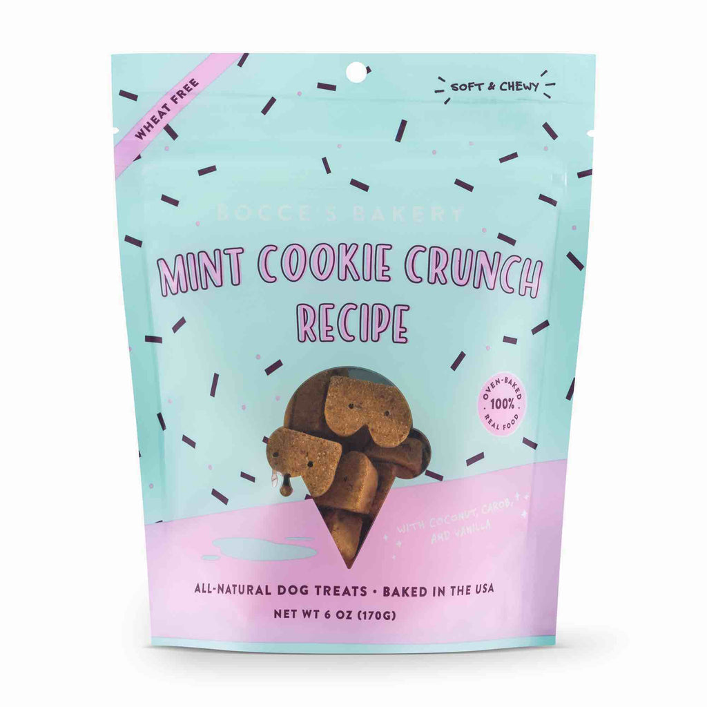 Bocce's Bakery Mint Cookie Crunch Soft & Chewy Dog Treats, 6 oz