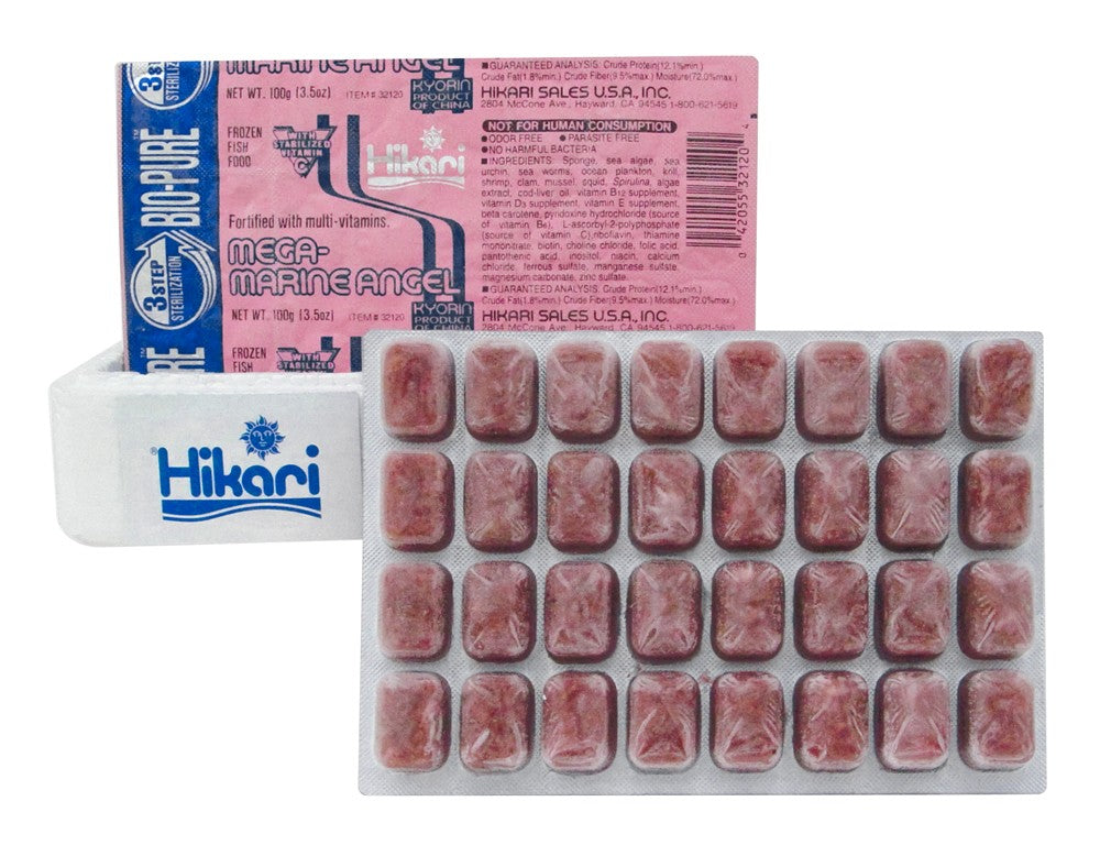 Hikari Bio-Pure Frozen Mega-Marine Angel Fish Food Cube Pack 3.5oz
