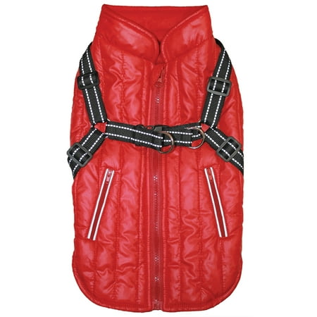 Fashion Pet Harness Coat Red Large